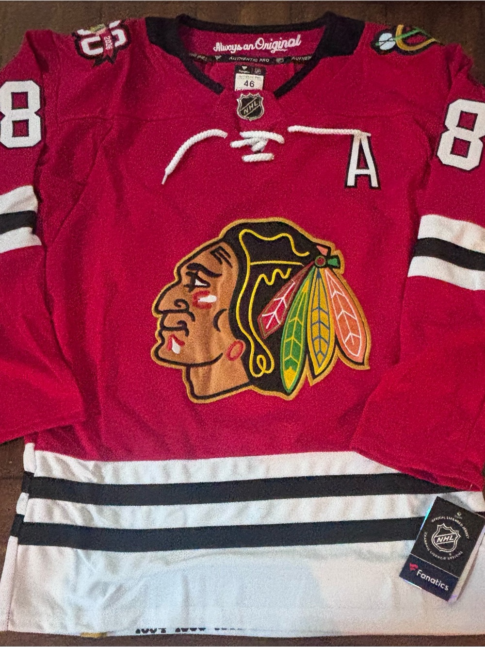 Chicago Blackhawks Patrick Kane Hockey Jersey Stitched Adult Small (46) NWT